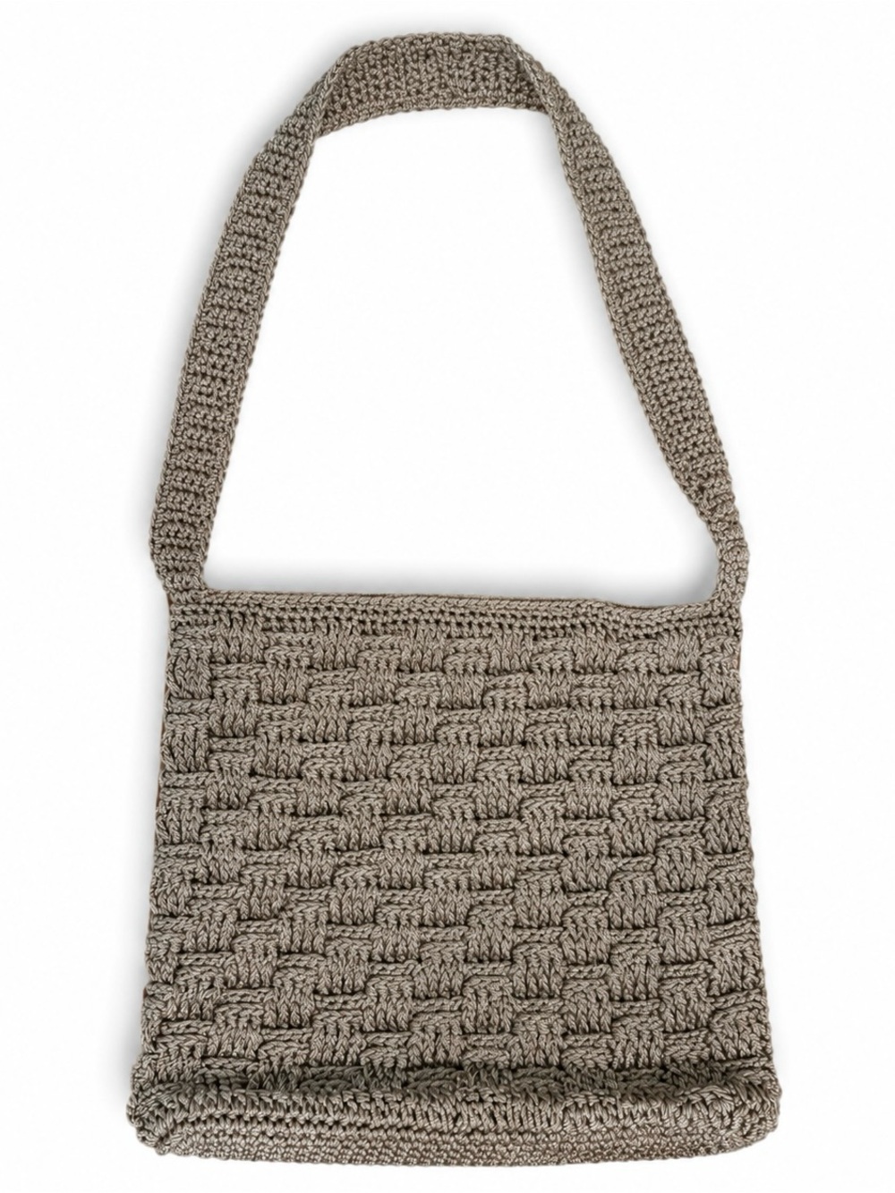 Vintage The Sak Hand-Crocheted Shoulder Bag – Taupe Boho Knit Purse